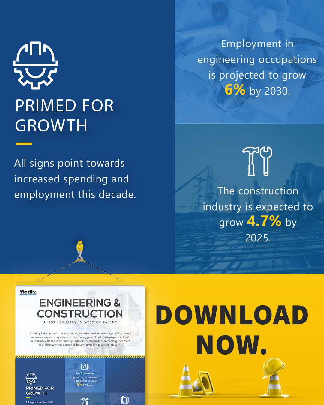 Engineering & Construction A Hot Industry in Need of Talent - Medix Engineering Infographic - Preview Image